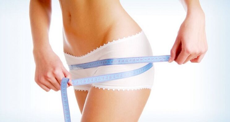 Measure the volume of the buttocks while following the diet itself